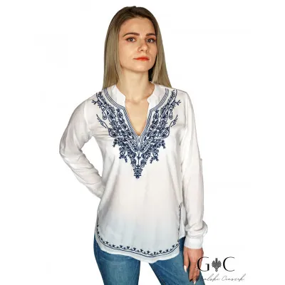 Damska koszula bawełniana haftowana- 02