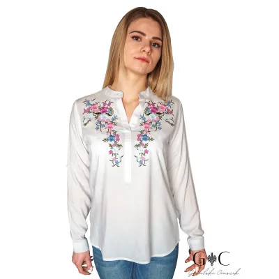 Koszula damska bawełniana haftowana - 03