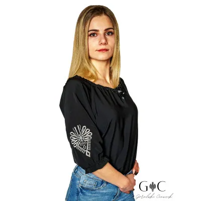 Koszula damska z haftem i tasiemkami - 06 - widok 1