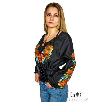 Koszula z haftem i sznurkiem - 07 - widok 1