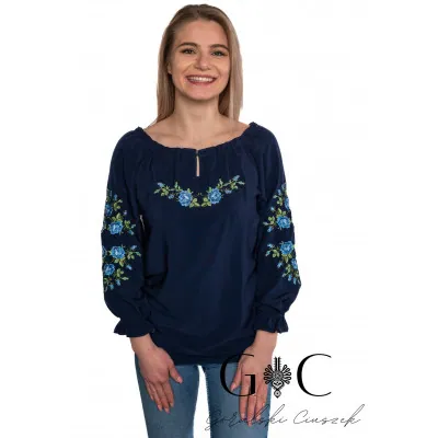 Koszula damska z haftem i tasiemkami - 07 - widok 1