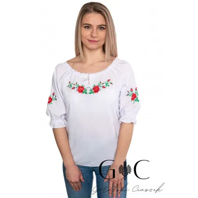 Koszula damska z haftem i tasiemkami - 08 - widok 1