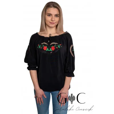 Koszula damska z haftem i tasiemkami - 09 - widok 1