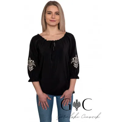 Koszula damska z haftem i tasiemkami - 03