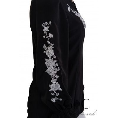 Koszula damska haftowana-czarna 06