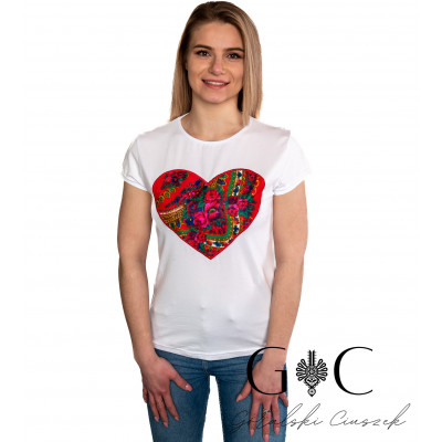 Koszulka damska z naszywanym sercem - 02
