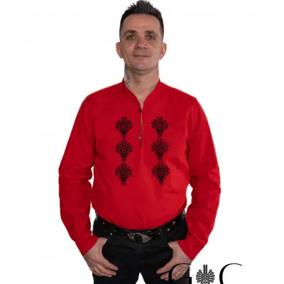 Bawełniana koszula męska z haftem - 04