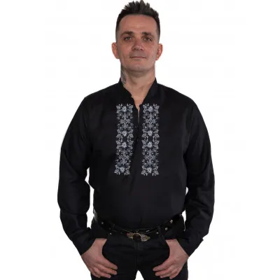 Bawełniana koszula męska z haftem - 02