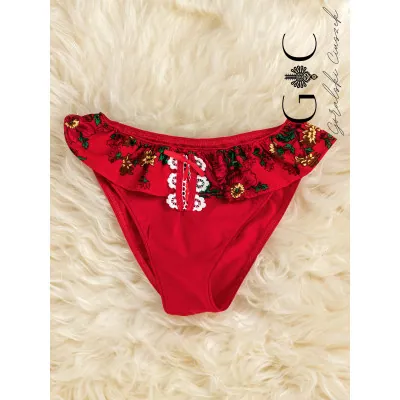 Figi damskie góralskie folkowe regionalne- czerwone widok 1