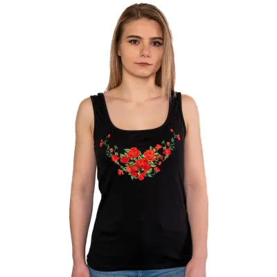 Haftowana koszulka na ramiączkach -04 - widok 1