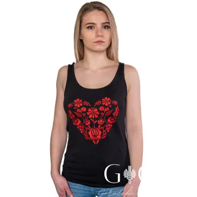 Haftowana koszulka na ramiączkach -05 - widok 1