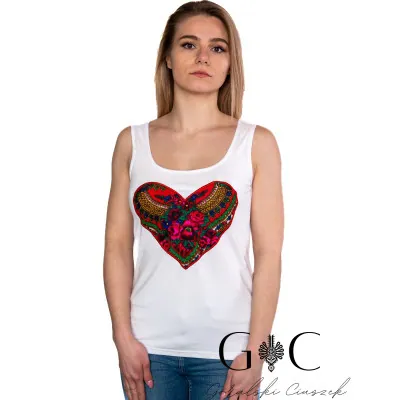 Koszulka na ramiączkach - naszywane serce 02 - widok 1