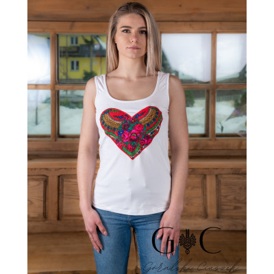 Koszulka na ramiączkach - naszywane serce 02