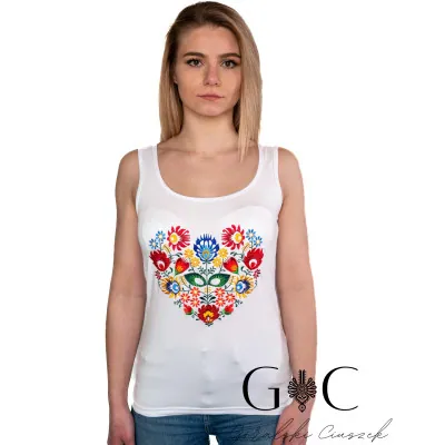 Haftowana koszulka na ramiączkach -06 - widok 1