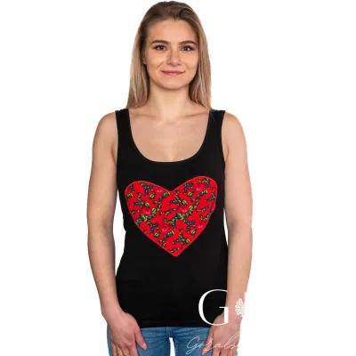 Koszulka na ramiączkach - naszywane serce 03 - widok 1