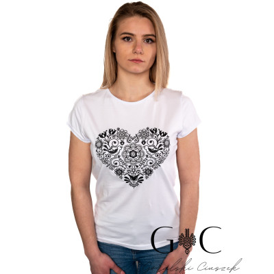 Koszulka damska z haftem - serce 03