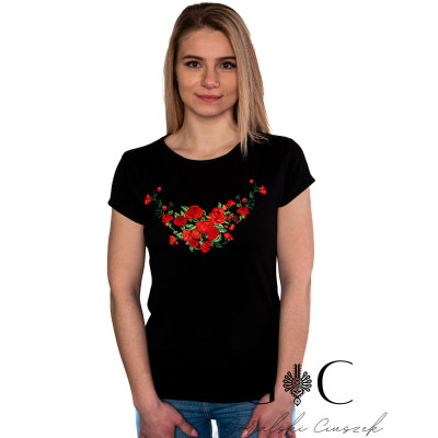 Koszulka damska z haftem - różyczki 01