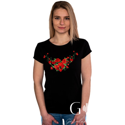 Koszulka damska z haftem - różyczki 01