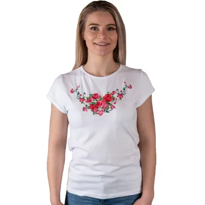 Koszulka damska z haftem - różyczki 04 - widok 1