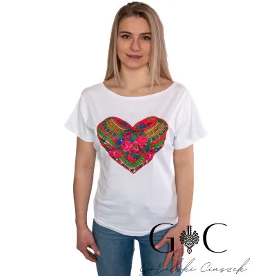 Bluzka "hiszpanka" - naszywane serce 01 - widok 1