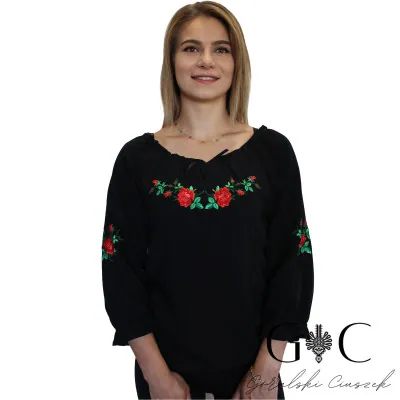 Koszula damska z haftem i tasiemkami - 04 - widok 1