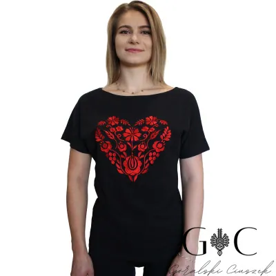 Haftowana bluzka "hiszpanka" - serce 03 - widok 1
