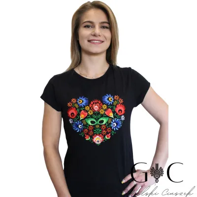 Koszulka damska z haftem - serce 01 - widok 1