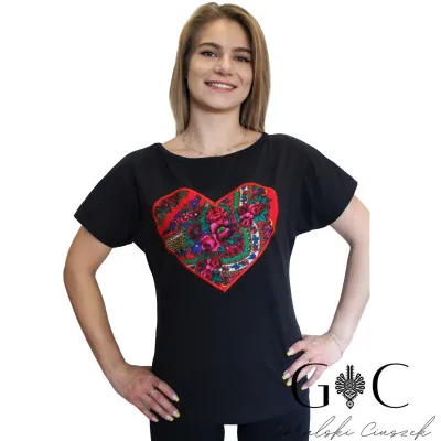 Bluzka "hiszpanka" - naszywane serce 02 - widok 1