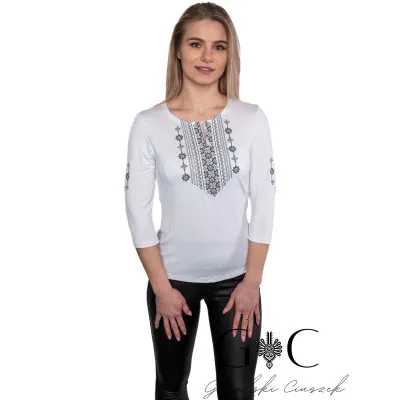 Koszulka 3/4 rękaw haft krzyżykowy- 02 - widok 1