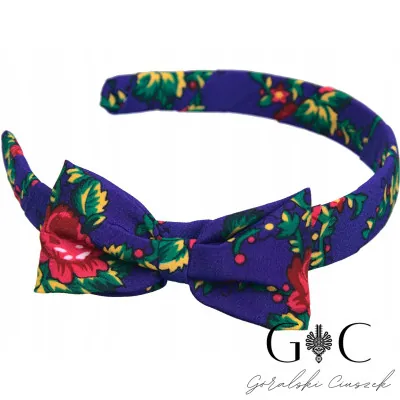 Opaska do włosów góralska folkowa granatowa - widok 1