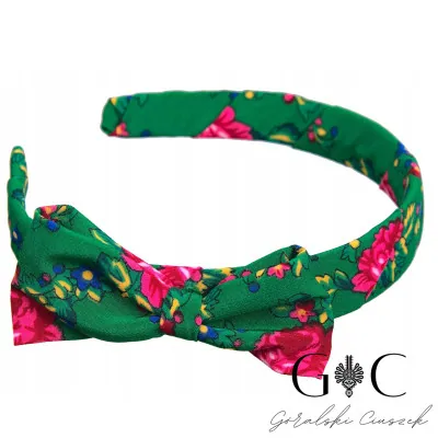 Opaska do włosów góralska folkowa zielona - widok 1