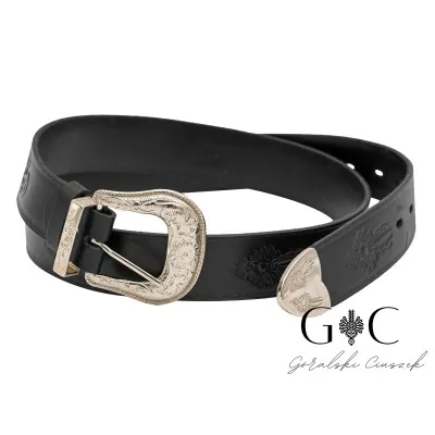 Pasek góralski damski folkowy regionalny- skóra bydlęca