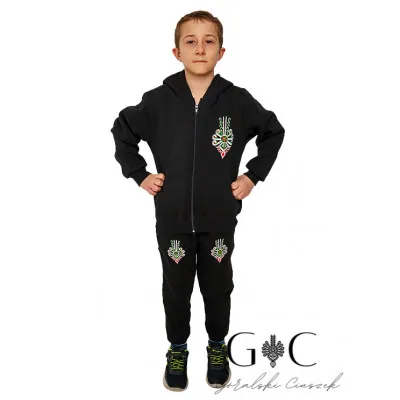 Spodnie dresowe z haftem - parzenica I - widok 1