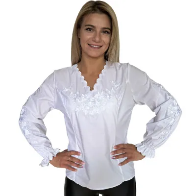 Koszula damska haftowana -Biała 01 - widok 1