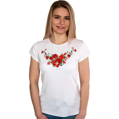 Koszulka damska z haftem - różyczki 02 widok 1