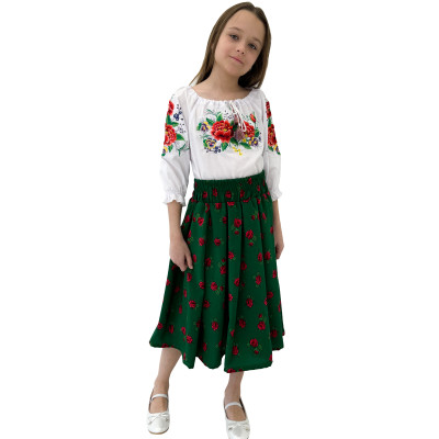 Koszula góralska dla dziewczynki haftowana w kwiaty - widok 6 Koszula góralska dla dziewczynki haftowana w kwiaty