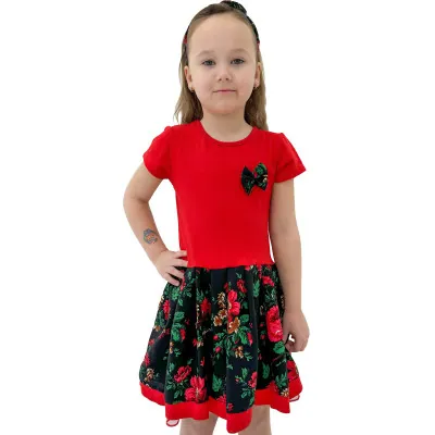 Sukienka góralska dla dziewczynki czerwona - 021