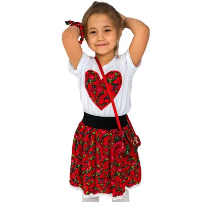 Komplet góralki dla dziewczynki folkowy - widok 1