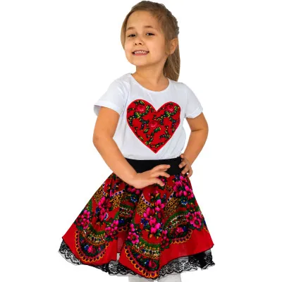 Spódnica góralska cleo i koszulka- Gratis gumka i spinka do włosów widok 1