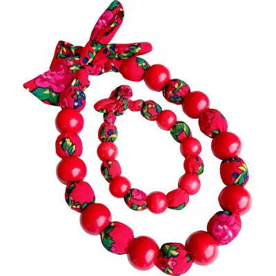 Komplet korale góralskie folk ludowe naszyjnik i bransoletka 1