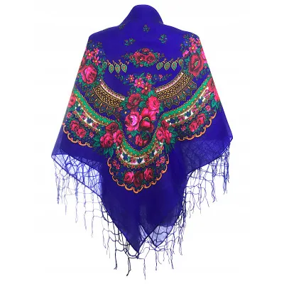 Chabrowa chusta góralska ludowa folkowa bawełna w kwiaty