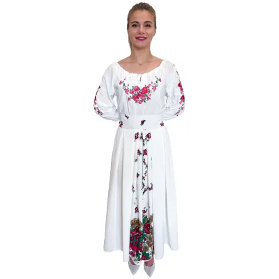 Spódnica góralska folkowa ludowa ze wstawką korona ecru odcień