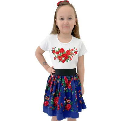 Spódniczka góralska w kwiaty z podszewką  - 02