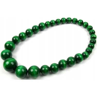 Drewniane korale góralskie zielone lakierowane ludowe