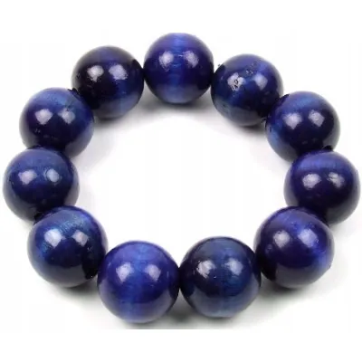 Bransoletka lakierowana góralska folkowa granatowa