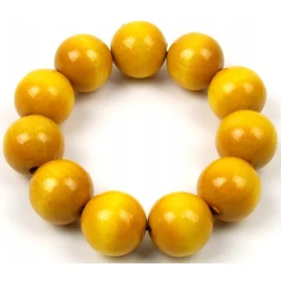 Bransoletka lakierowana góralska folkowa żółta