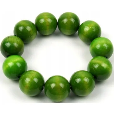 Bransoletka lakierowana góralska folkowa jasnozielona