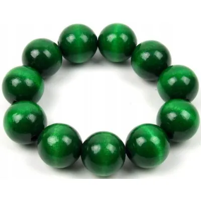 Bransoletka lakierowana góralska folkowa ciemnozielona