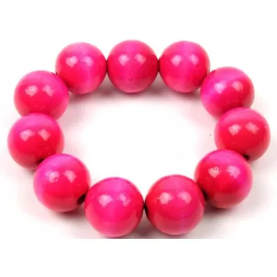 Bransoletka lakierowana góralska folkowa różowa