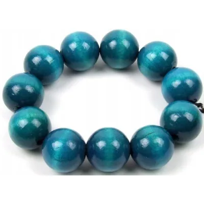 Bransoletka lakierowana góralska folkowa turkusowa